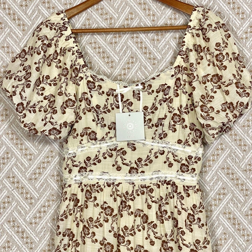 Anthropologie J Gee Sz Large Maxi Dress Cottagecore Prairie Romantic Boho Dainty - Picture 3 of 7